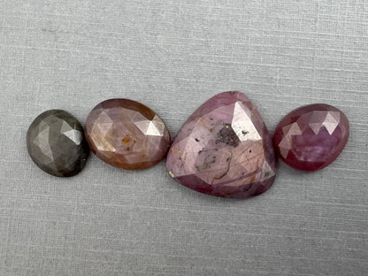Sapphire Rose Cut Lot with Luster / Sheen | Natural Loose Gemstones | 26.37 carats | SRS307 - Sapphire - GemEnthusiast