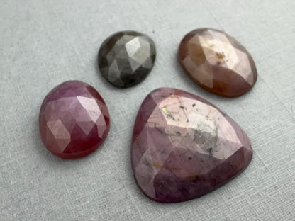 Sapphire Rose Cut Lot with Luster / Sheen | Natural Loose Gemstones | 26.37 carats | SRS307 - Sapphire - GemEnthusiast