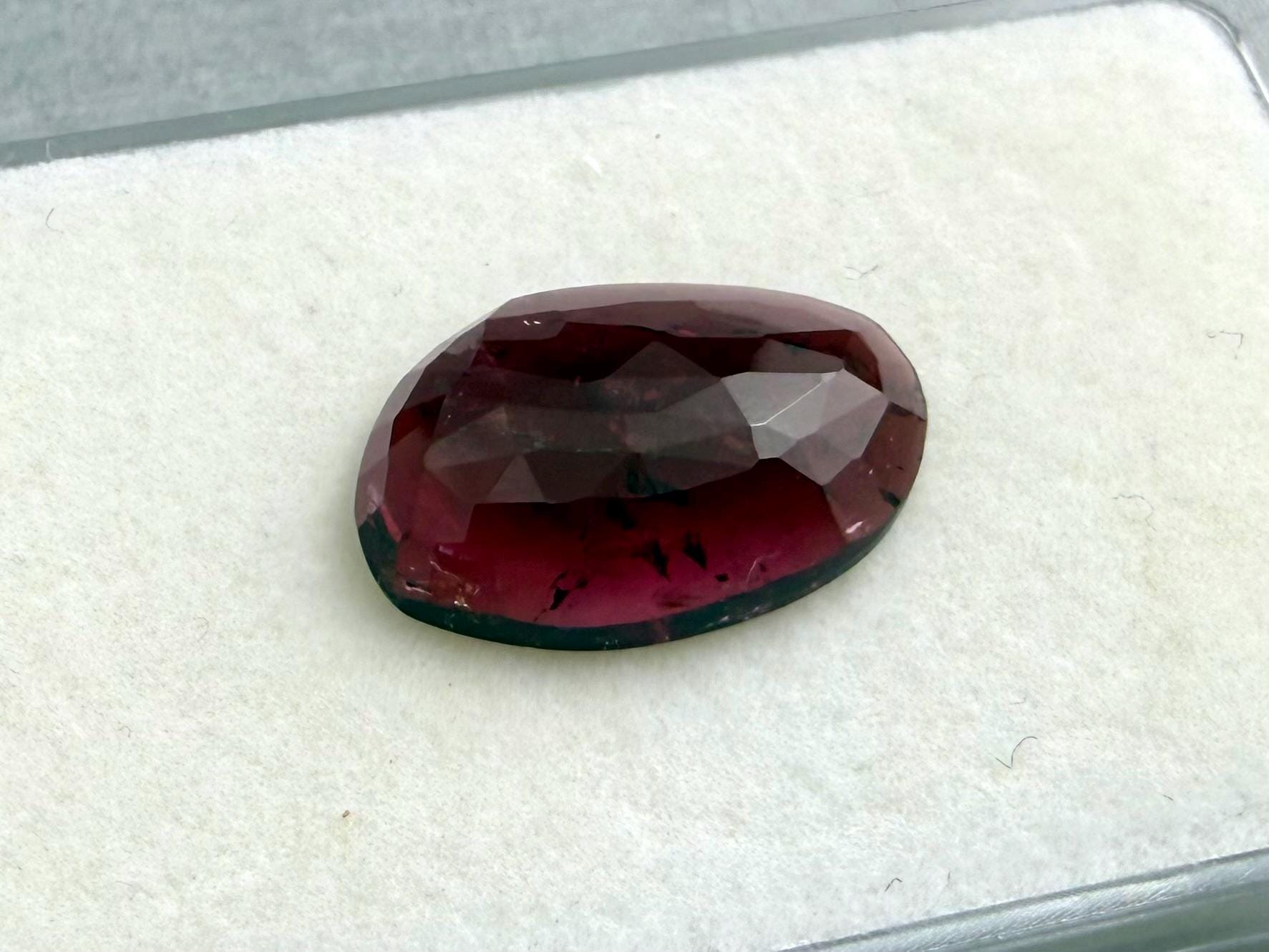 LARGE Rubellite Tourmaline Rose Cut Cabochon | Loose Natural Gemstone | 8+ carats | TR145 - Rubellite Tourmaline - GemEnthusiast