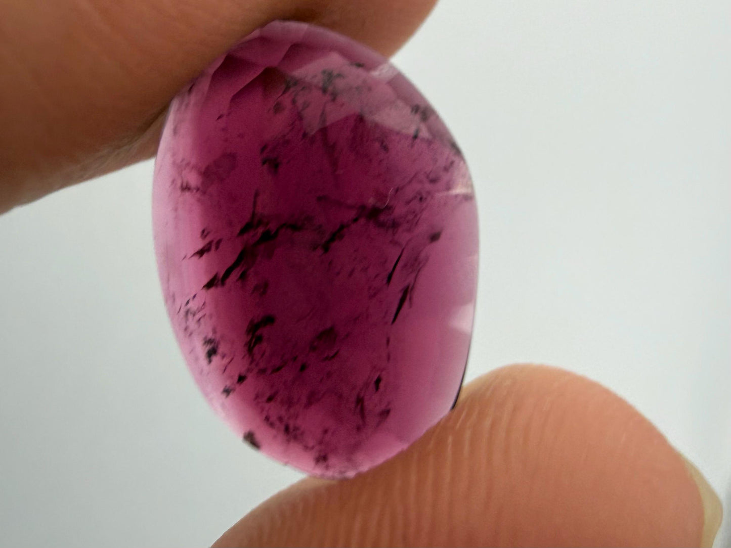 LARGE Rubellite Tourmaline Rose Cut Cabochon | Loose Natural Gemstone | 8+ carats | TR145 - Rubellite Tourmaline - GemEnthusiast