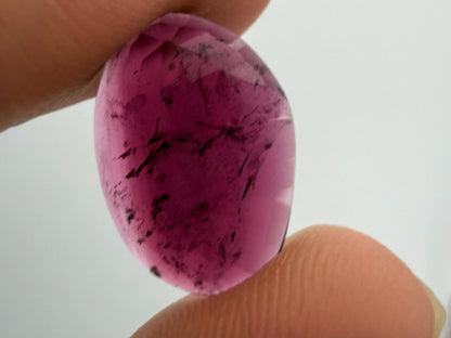 LARGE Rubellite Tourmaline Rose Cut Cabochon | Loose Natural Gemstone | 8+ carats | TR145 - Rubellite Tourmaline - GemEnthusiast