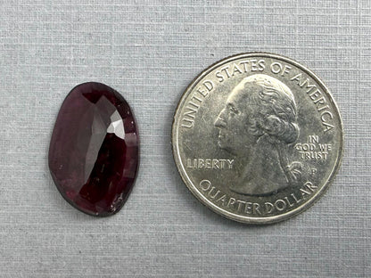 LARGE Rubellite Tourmaline Rose Cut Cabochon | Loose Natural Gemstone | 8+ carats | TR145 - Rubellite Tourmaline - GemEnthusiast