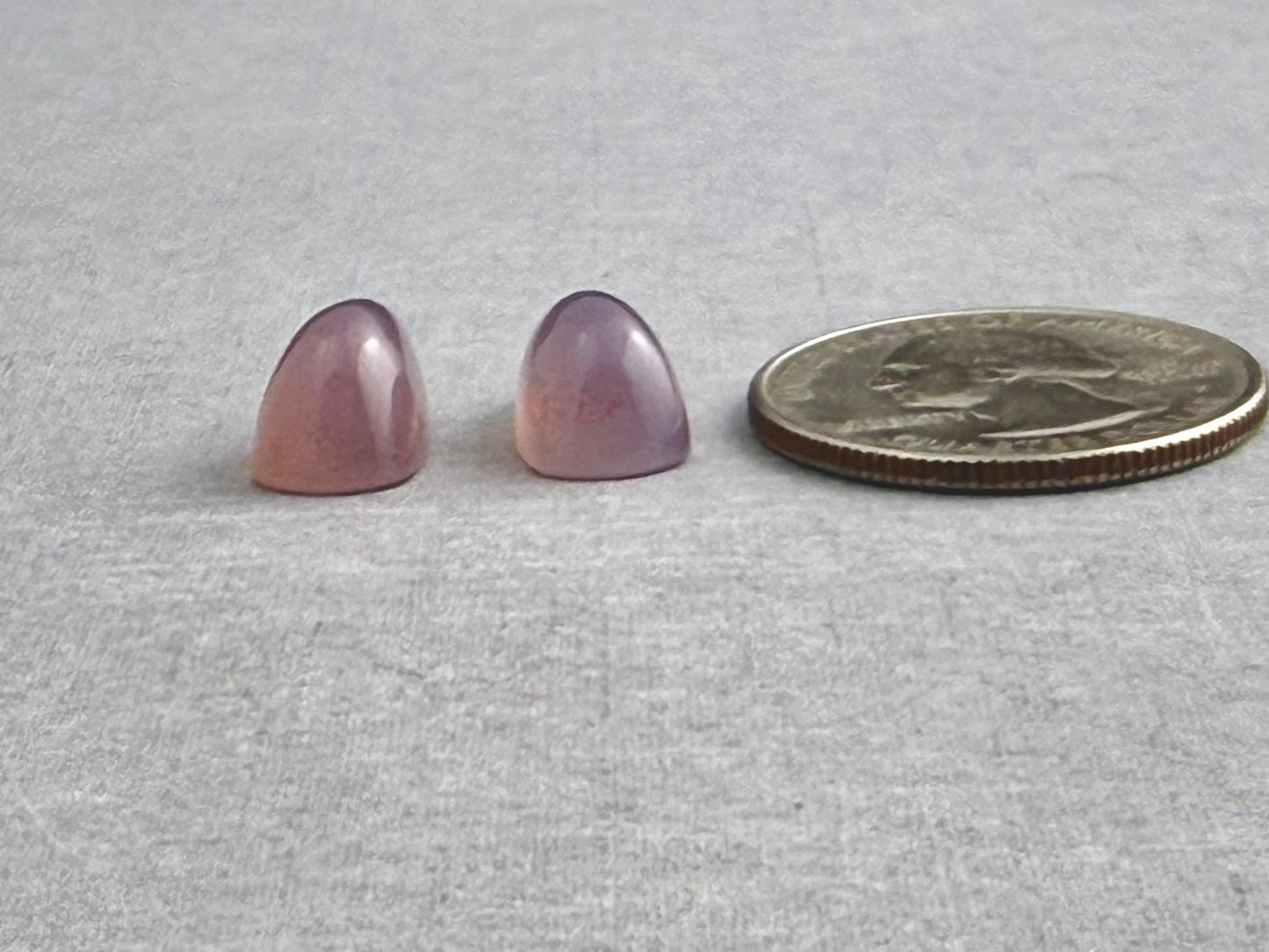 Natural Lilac Chalcedony Pair | 15x8 | Pear Translucent Cabochons | P192 - Chalcedony - GemEnthusiast