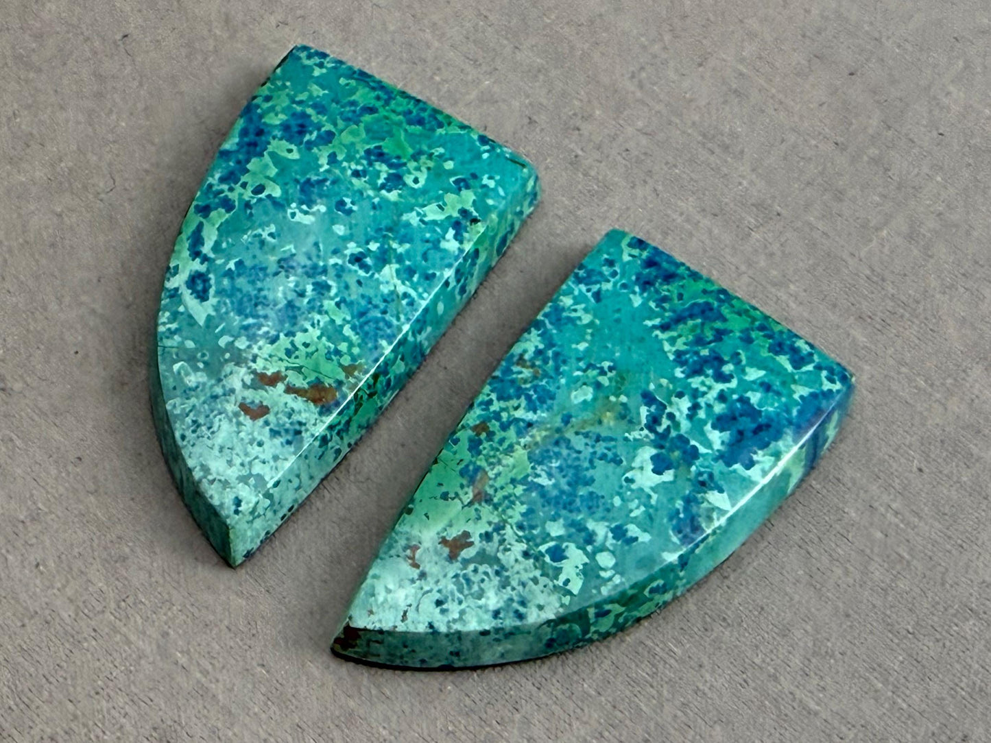 Chrysocolla-Malachite Pair | Natural Loose Cabochon Gemstone | CM106 - Chrysocolla, Malachite - GemEnthusiast