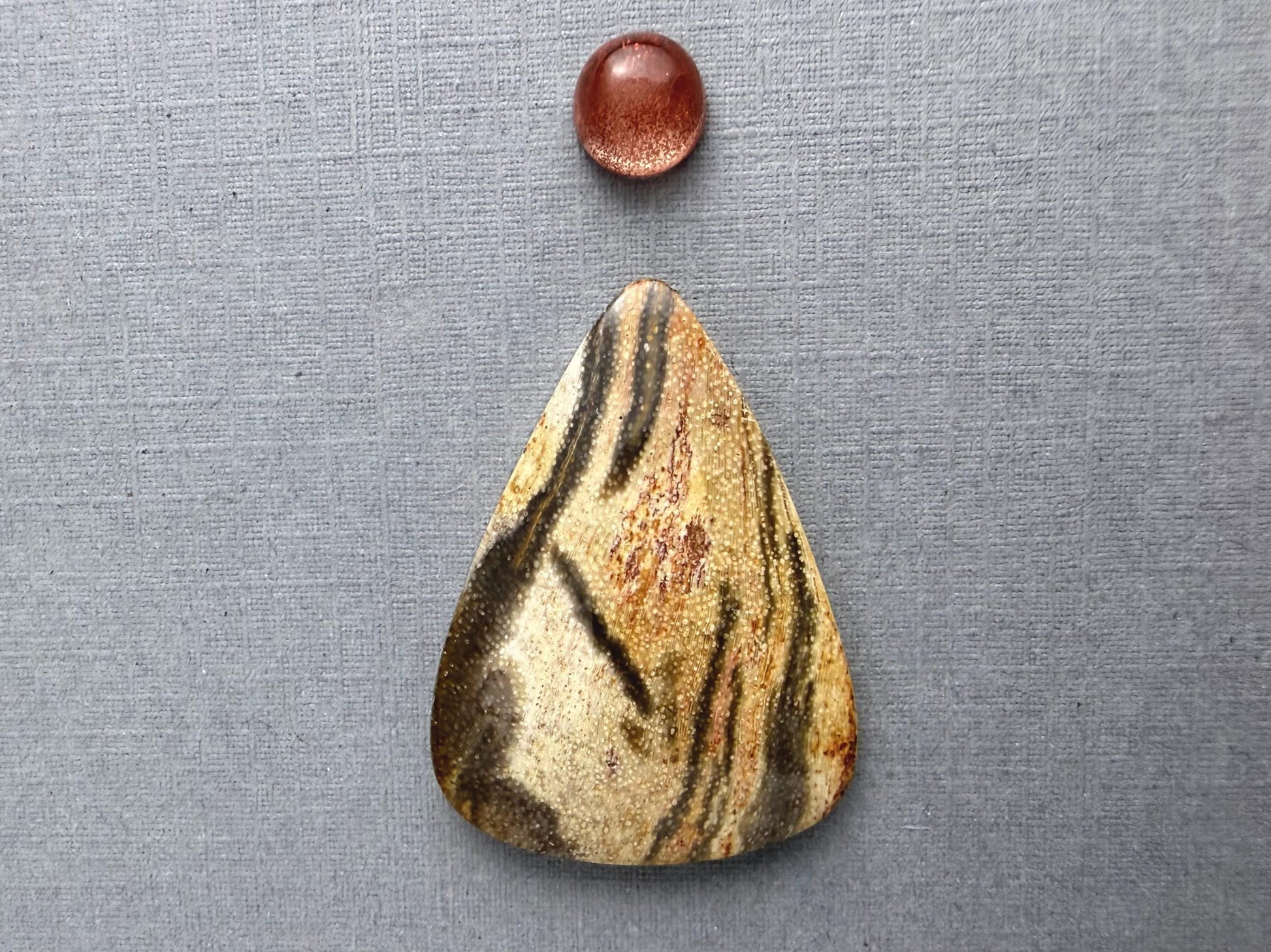 Gemstone Set | Oregon Sunstone and Smokey Petrified Wood | SET104 - Oregon Sunstone, Petrified Wood, Smokey Quartz - GemEnthusiast
