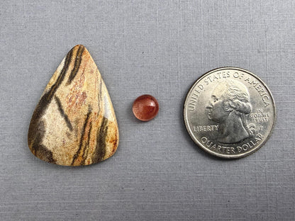 Gemstone Set | Oregon Sunstone and Smokey Petrified Wood | SET104 - Oregon Sunstone, Petrified Wood, Smokey Quartz - GemEnthusiast