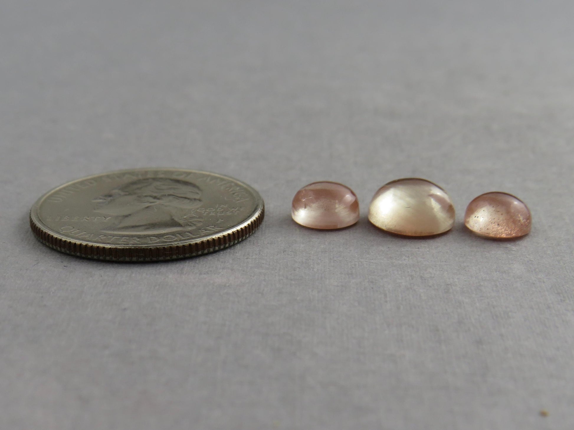 Oregon Sunstones Cabochon Set | 7mm pair and 9mm single Round Gemstones | 5.7 carats | OSC331 - Oregon Sunstone - GemEnthusiast