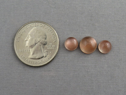 Oregon Sunstones Cabochon Set | 7mm pair and 9mm single Round Gemstones | 5.7 carats | OSC331 - Oregon Sunstone - GemEnthusiast
