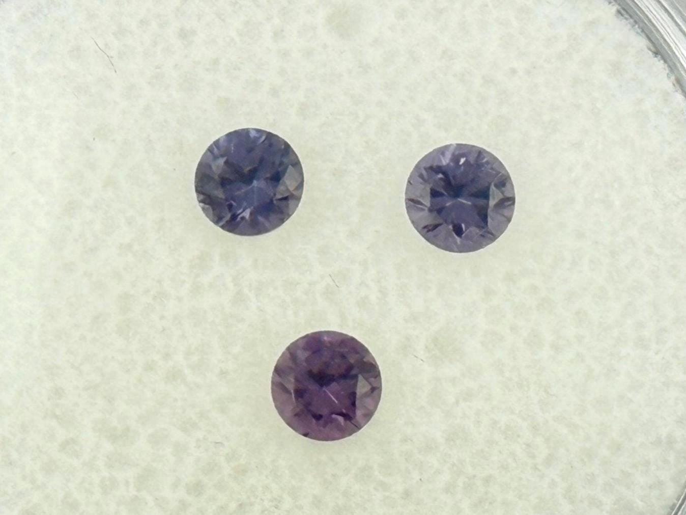 3.5 mm Purple Blue Spinel Trio Faceted Round | Natural Gemstone | SL117 - Spinel - GemEnthusiast