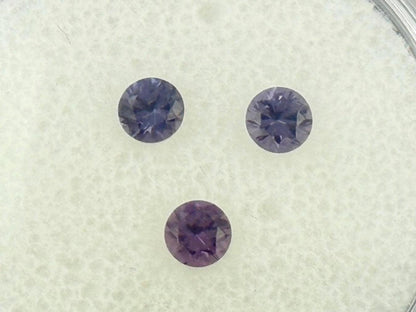 3.5 mm Purple Blue Spinel Trio Faceted Round | Natural Gemstone | SL117 - Spinel - GemEnthusiast