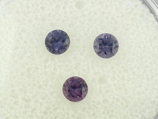 3.5 mm Purple Blue Spinel Trio Faceted Round | Natural Gemstone | SL117 - Spinel - GemEnthusiast