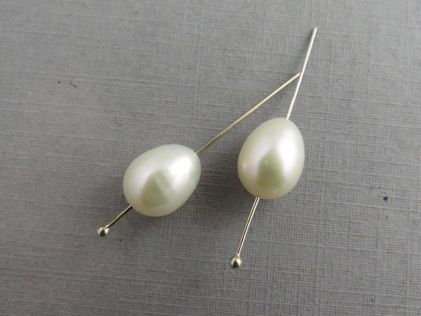 Exceptional Pearl Pairs | Drilled-Through with a drop shape | Ivory, Peach, or Pink - Freshwater Pearl - GemEnthusiast