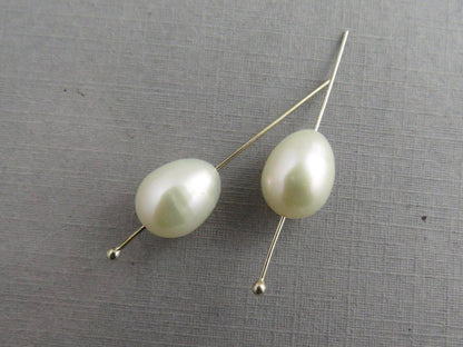 Exceptional Pearl Pairs | Drilled-Through with a drop shape | Ivory, Peach, or Pink - Freshwater Pearl - GemEnthusiast