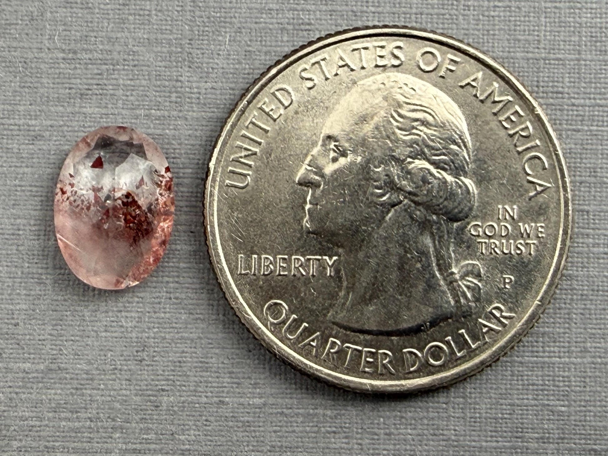 Fire Quartz with Hematite Flakes | 11x8mm | Oval Faceted Gemstone | QU533 - Fire Quartz - GemEnthusiast