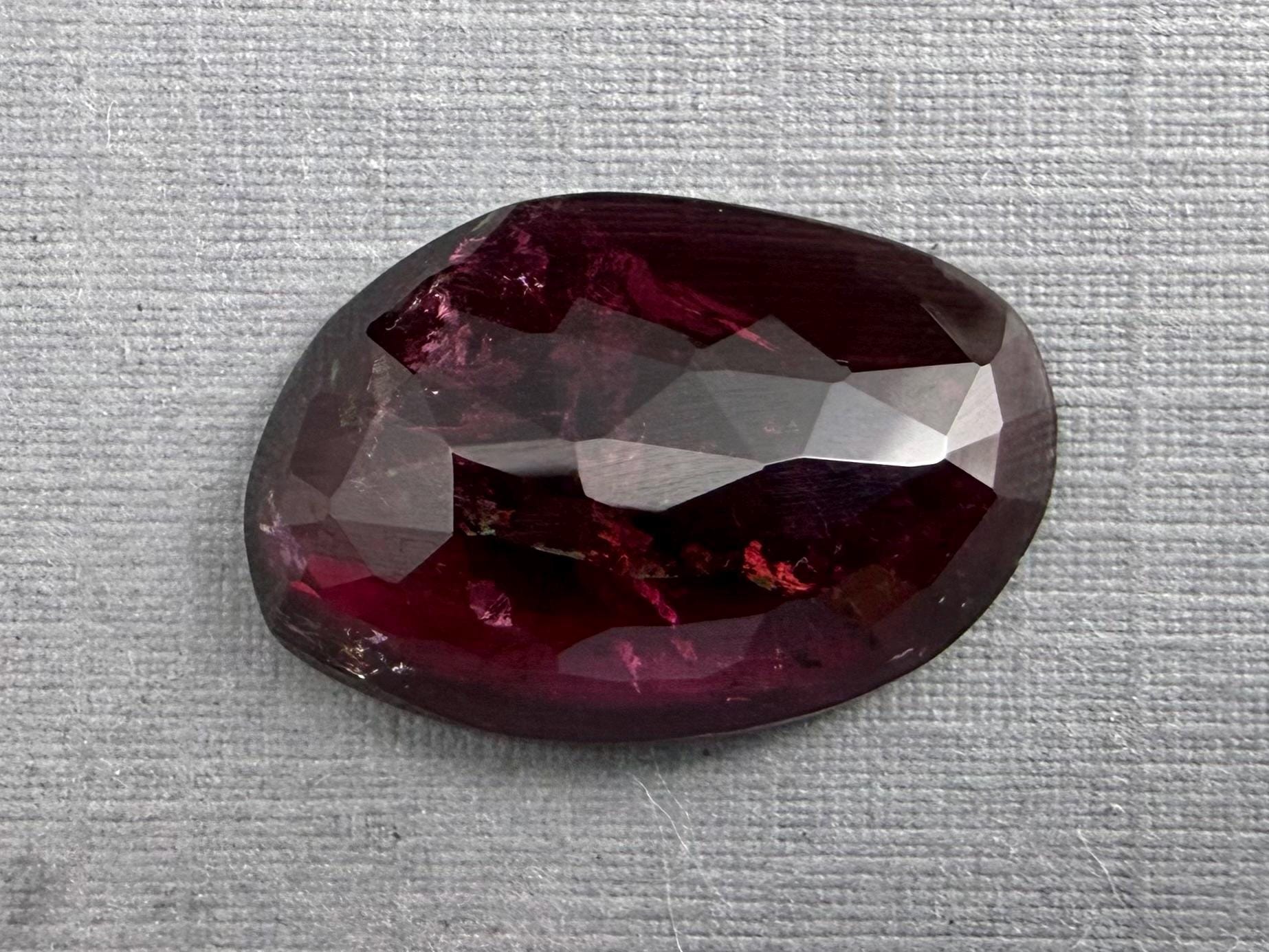 LARGE Rubellite Tourmaline Rose Cut Cabochon | Loose Natural Gemstone | 8+ carats | TR145 - Rubellite Tourmaline - GemEnthusiast