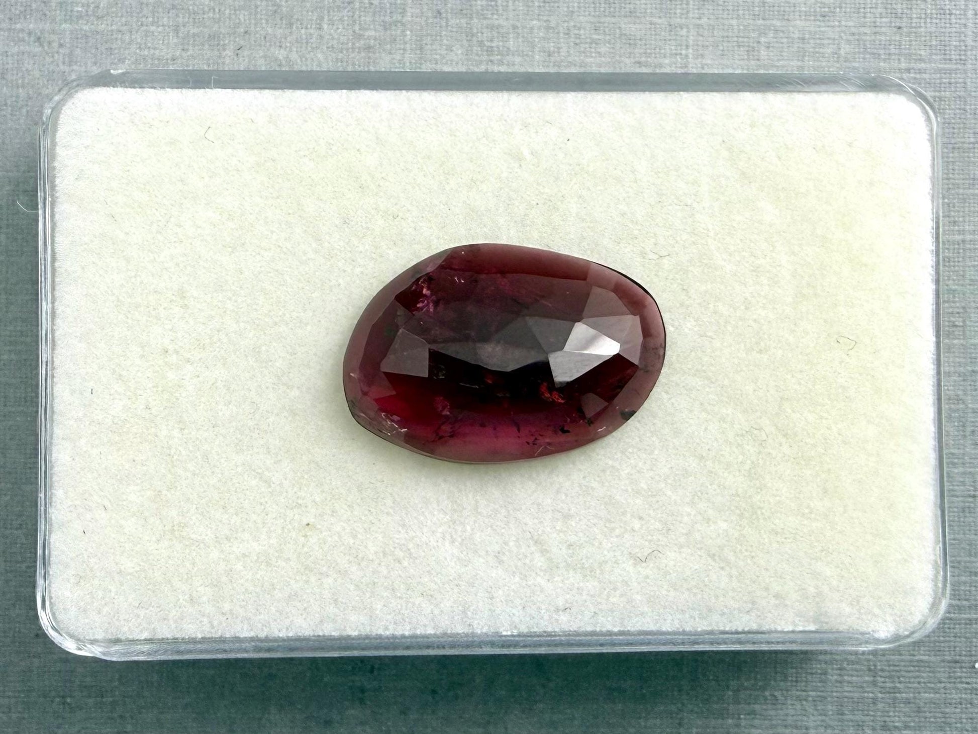 LARGE Rubellite Tourmaline Rose Cut Cabochon | Loose Natural Gemstone | 8+ carats | TR145 - Rubellite Tourmaline - GemEnthusiast
