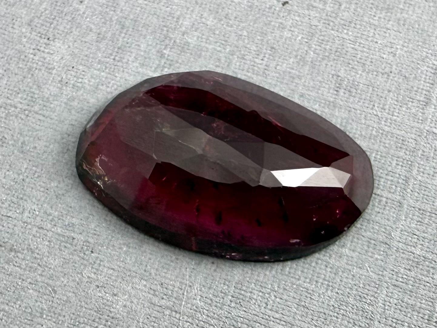 LARGE Rubellite Tourmaline Rose Cut Cabochon | Loose Natural Gemstone | 8+ carats | TR145 - Rubellite Tourmaline - GemEnthusiast