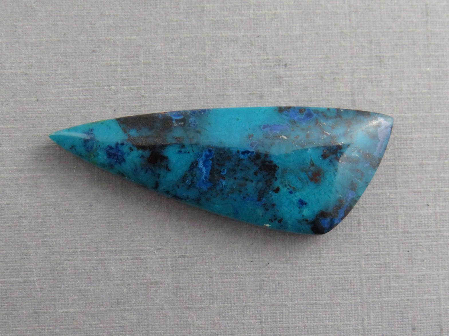 Chrysocolla with Tenorite | Natural Loose Cabochon | P228 - Chrysocolla with Tenorite - GemEnthusiast