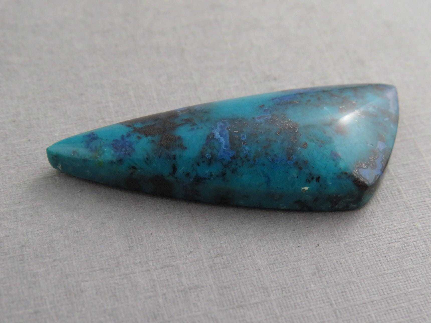 Chrysocolla with Tenorite | Natural Loose Cabochon | P228 - Chrysocolla with Tenorite - GemEnthusiast