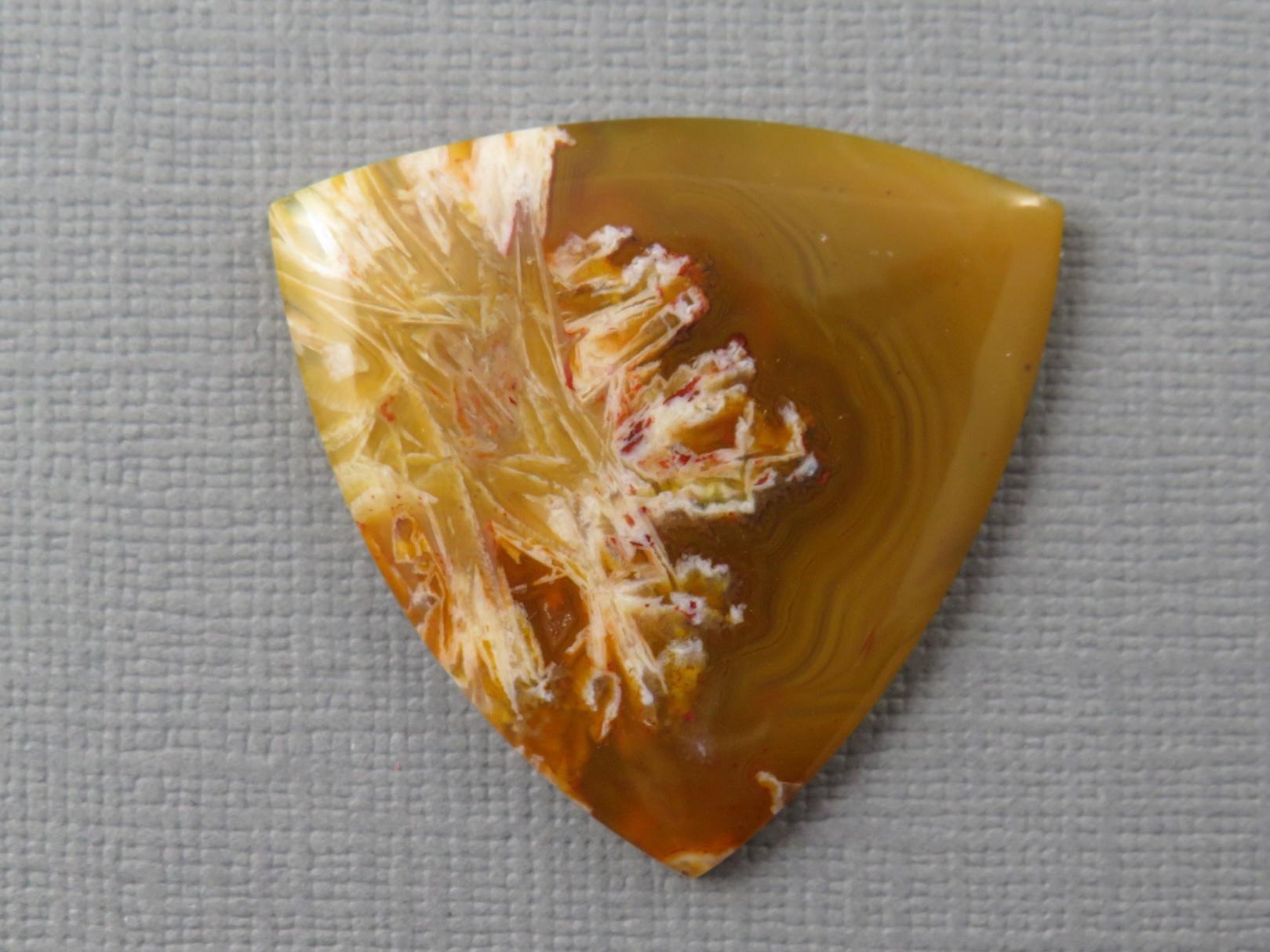 Condor Agate Cabochon | Chalcedony from Patagonia Argentina | AG309 - Condor Agate, Sagenite Agate - GemEnthusiast
