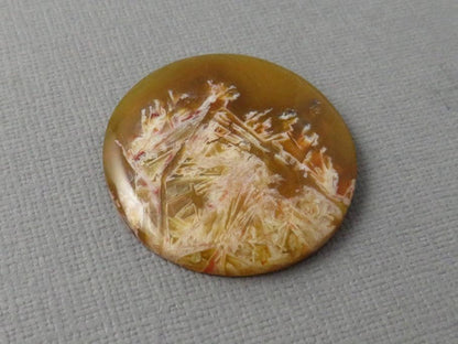 Condor Agate Cabochon | Round Chalcedony from Patagonia Argentina | AG310 - Condor Agate, Sagenite Agate - GemEnthusiast