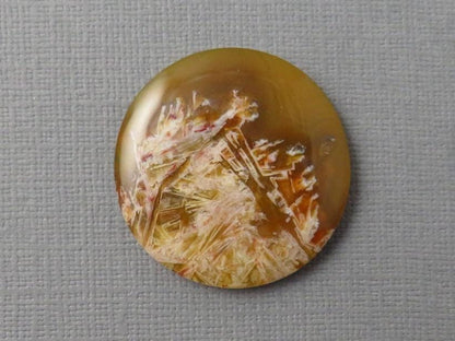 Condor Agate Cabochon | Round Chalcedony from Patagonia Argentina | AG310 - Condor Agate, Sagenite Agate - GemEnthusiast