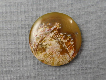 Condor Agate Cabochon | Round Chalcedony from Patagonia Argentina | AG310 - Condor Agate, Sagenite Agate - GemEnthusiast