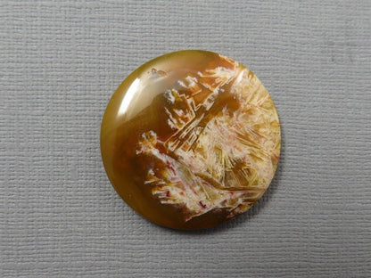 Condor Agate Cabochon | Round Chalcedony from Patagonia Argentina | AG310 - Condor Agate, Sagenite Agate - GemEnthusiast