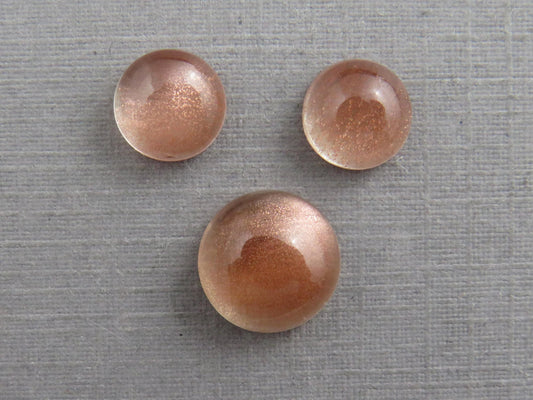 Oregon Sunstones Cabochon Set | 7mm pair and 9mm single Round Gemstones | 5.7 carats | OSC331 - Oregon Sunstone - GemEnthusiast