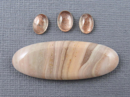 American Gemstone Set | Windy Mountain Jasper, Oregon Sunstone | SET114 - Oregon Sunstone, Windy Mountain Jasper - GemEnthusiast