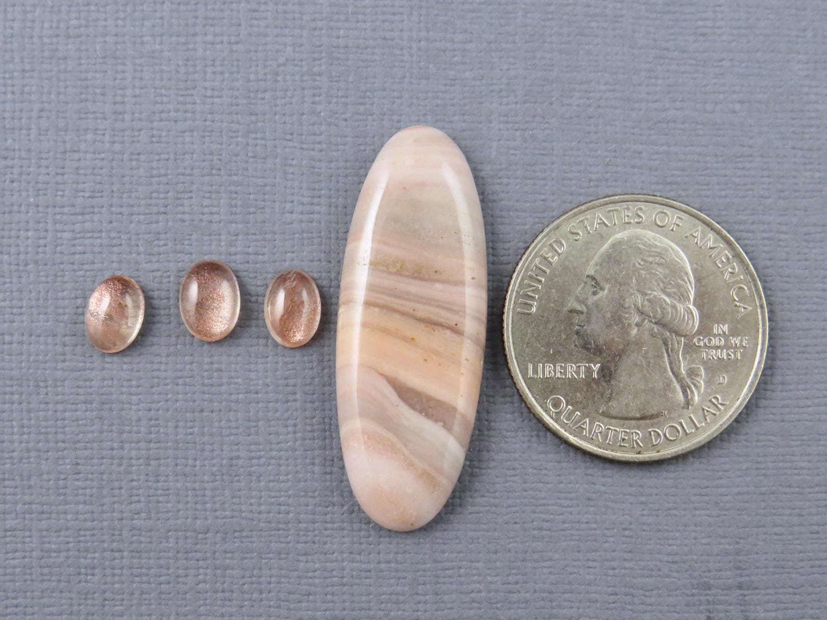 American Gemstone Set | Windy Mountain Jasper, Oregon Sunstone | SET114 - Oregon Sunstone, Windy Mountain Jasper - GemEnthusiast