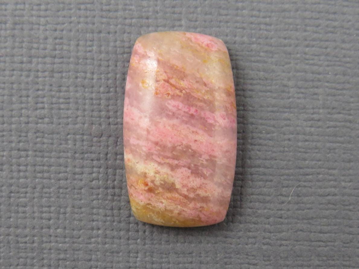 Sunset Rhodonite | 20x11 mm | Natural Cabochon Mined in Italy | RD101 - Sunset Rhodonite, Spessartite Garnet - GemEnthusiast