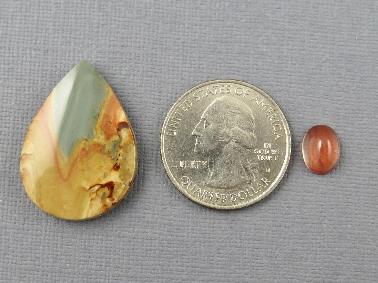 Designer Gemstone Set | Oregon Sunstone and Owyhee Mountain Jasper | SET116 - Oregon Sunstone, Owyhee Mountain Jasper - GemEnthusiast