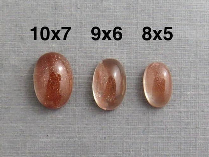 Oregon Sunstones | 10x7 9x6 8x5 | Oval Cabochon with Schiller | USA Gemstone - Oregon Sunstone - GemEnthusiast