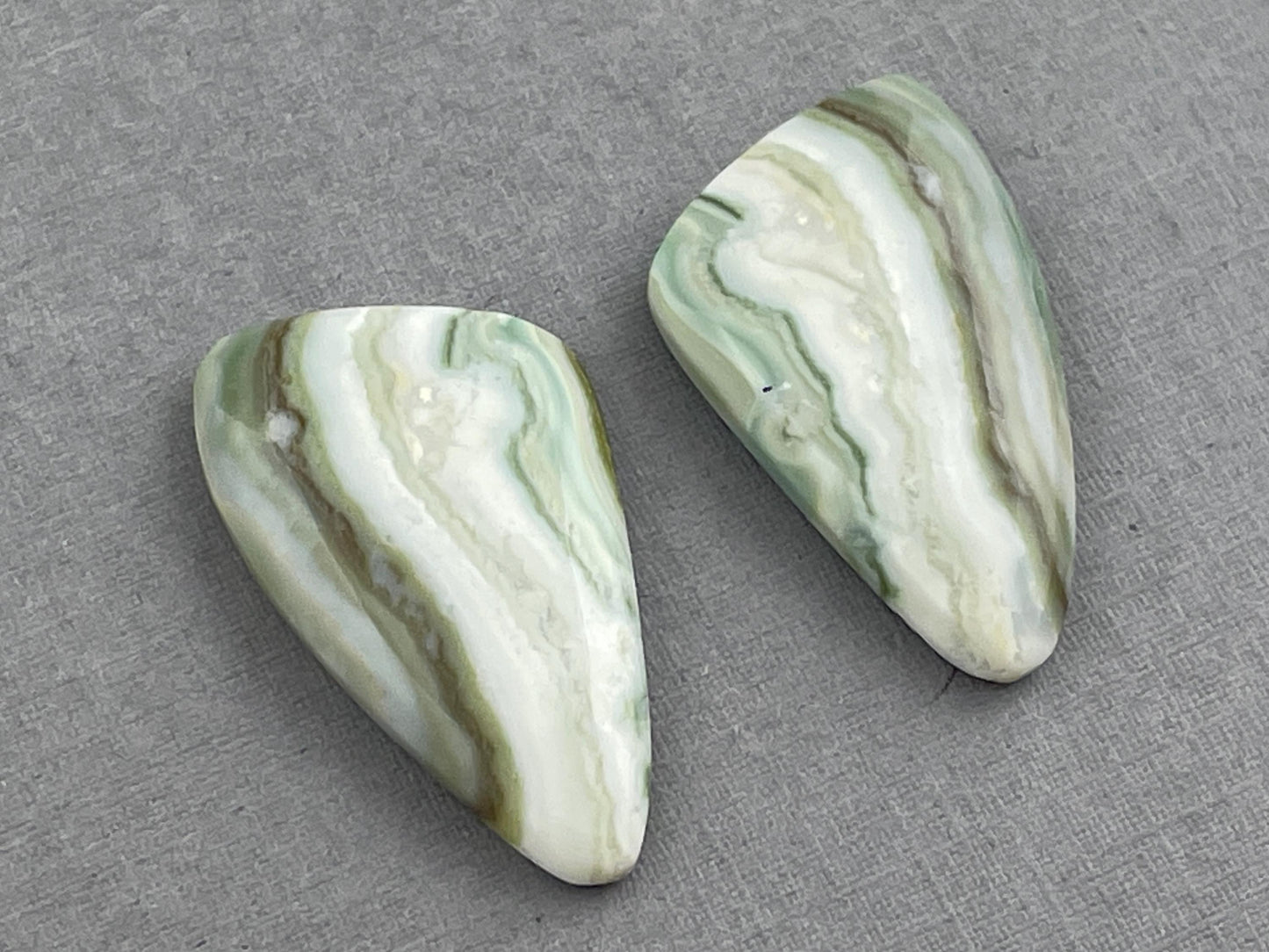 Saturn Chalcedony Cabochon Pair | Natural Loose Gemstone | CA310 - Chalcedony - GemEnthusiast
