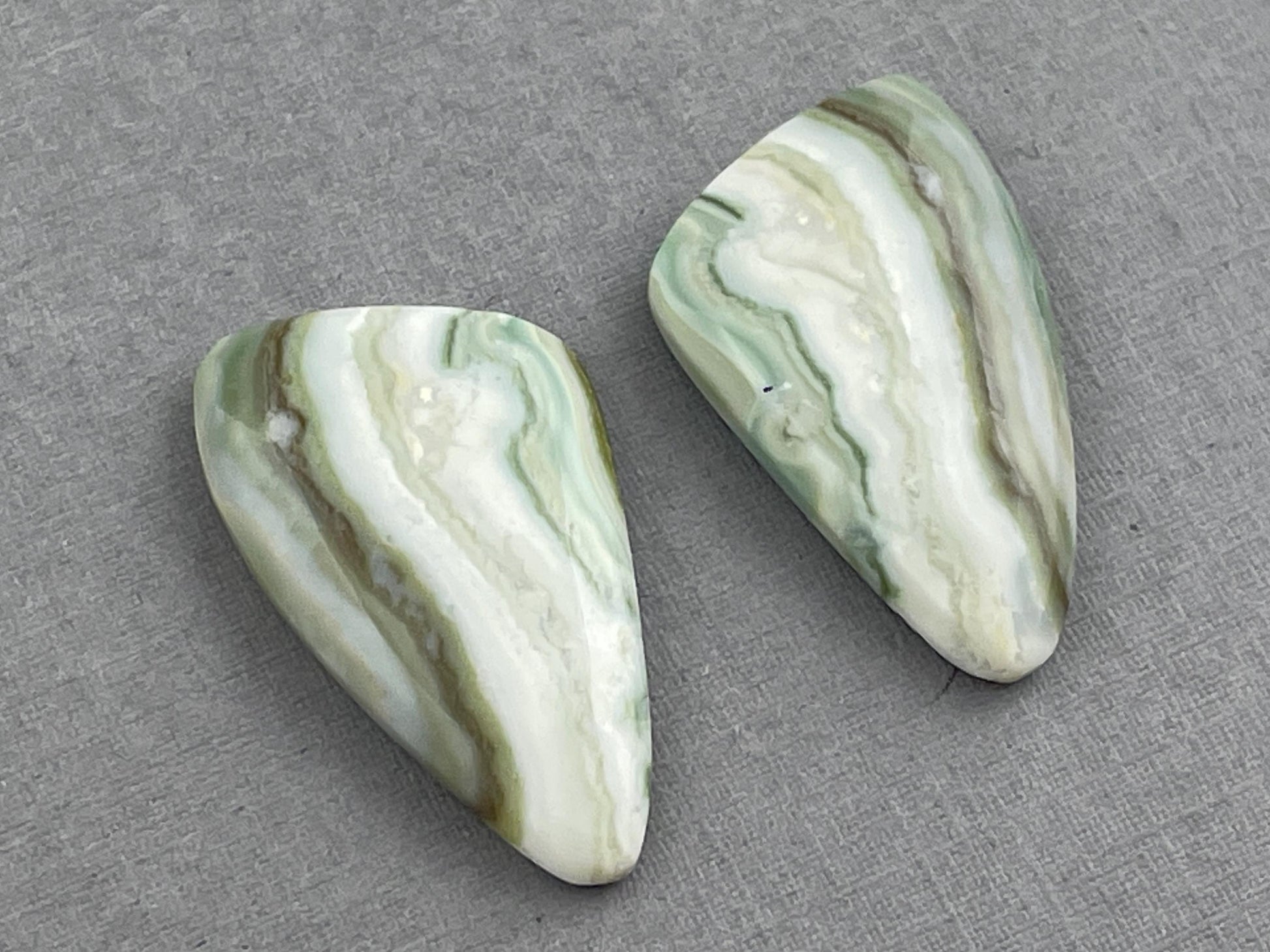 Saturn Chalcedony Cabochon Pair | Natural Loose Gemstone | CA310 - Chalcedony - GemEnthusiast