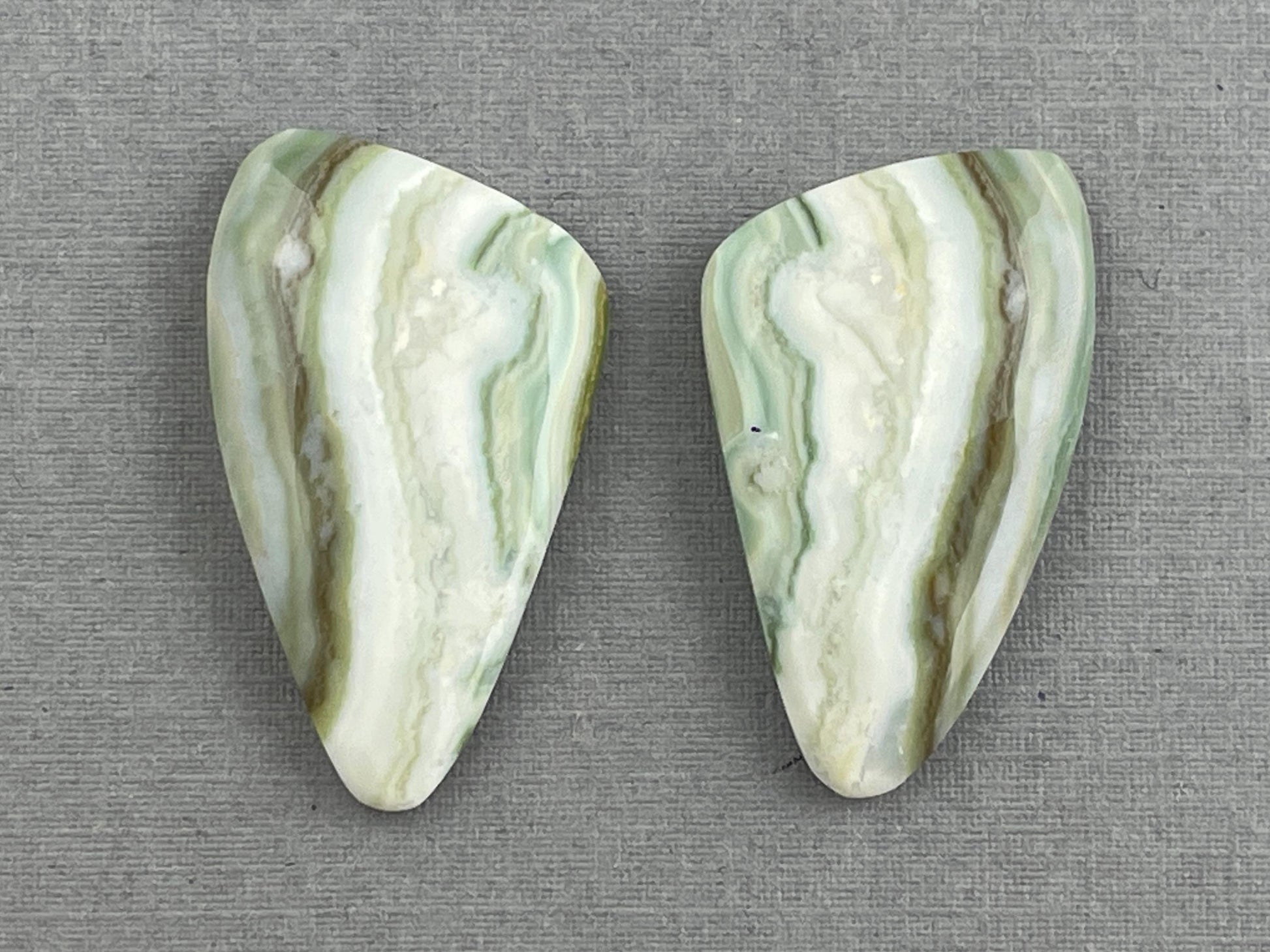 Saturn Chalcedony Cabochon Pair | Natural Loose Gemstone | CA310 - Chalcedony - GemEnthusiast