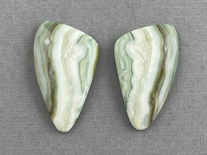 Saturn Chalcedony Cabochon Pair | Natural Loose Gemstone | CA310 - Chalcedony - GemEnthusiast