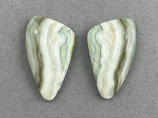 Saturn Chalcedony Cabochon Pair | Natural Loose Gemstone | CA310 - Chalcedony - GemEnthusiast