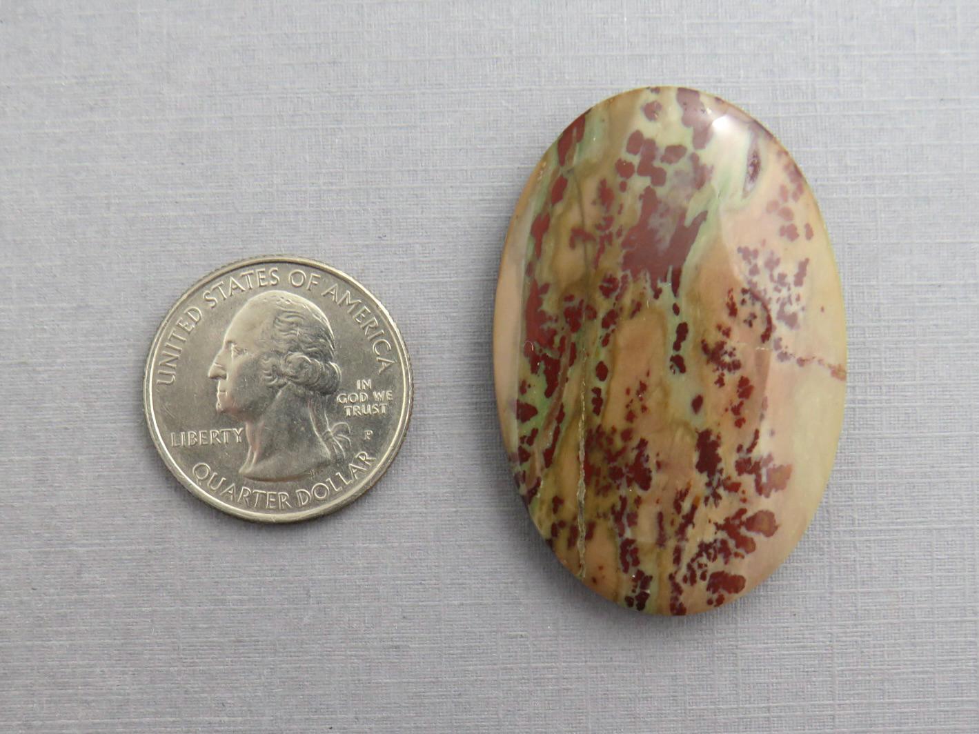 Dead Camel Jasper | American Gemstone Oval Cabochon from Nevada | 47mm x 32mm | JS396 - Dead Camel Jasper, Nevada Cabochon - GemEnthusiast