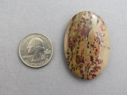 Dead Camel Jasper | American Gemstone Oval Cabochon from Nevada | 47mm x 32mm | JS396 - Dead Camel Jasper, Nevada Cabochon - GemEnthusiast