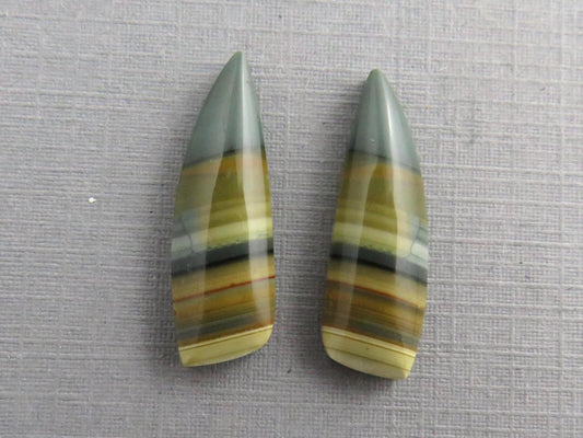 Blue Mountain Jasper Pair | Mined in Oregon USA | 22x7 | JS355 - Blue Mountain Jasper - GemEnthusiast