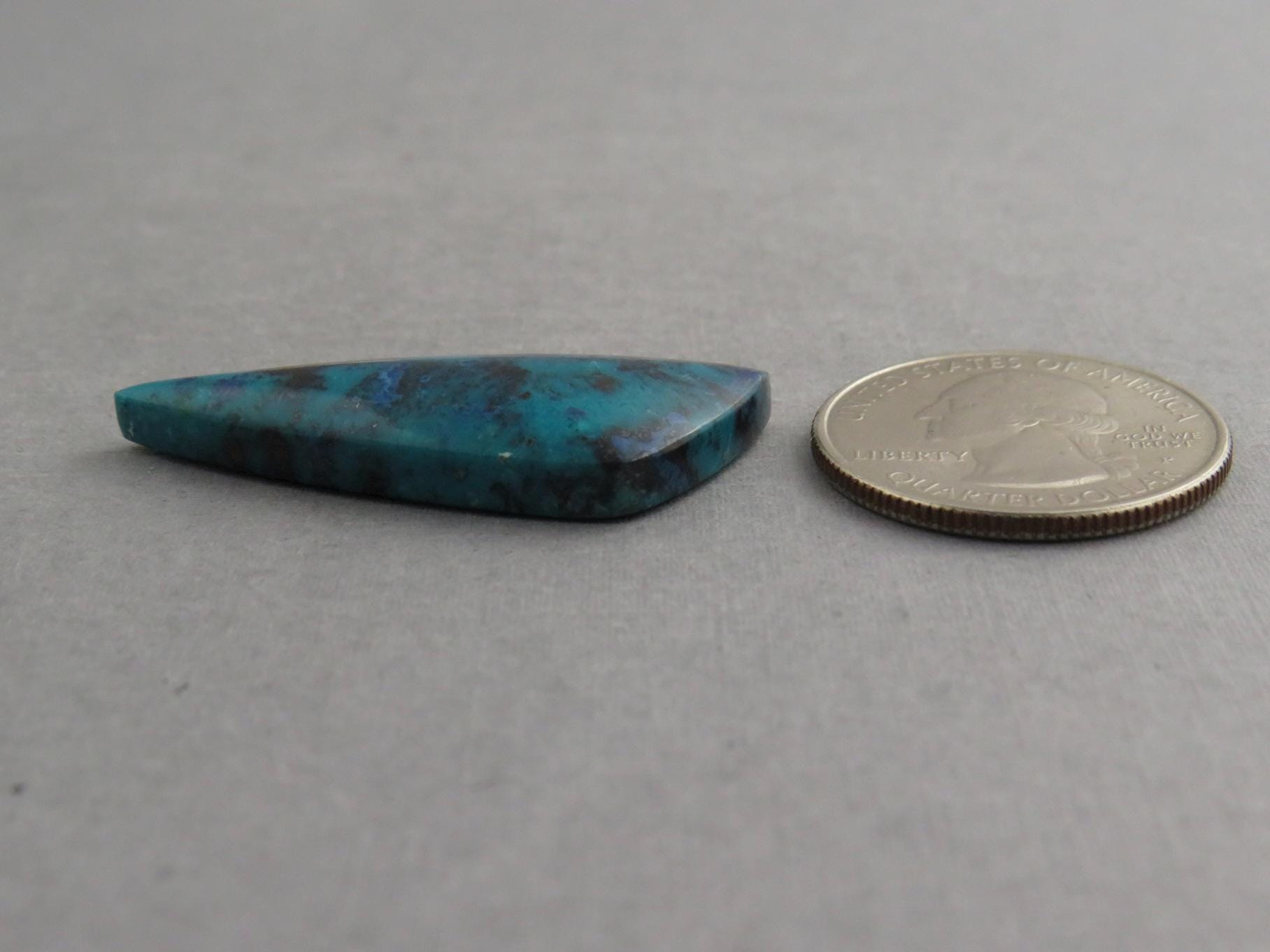 Chrysocolla with Tenorite | Natural Loose Cabochon | P228 - Chrysocolla with Tenorite - GemEnthusiast