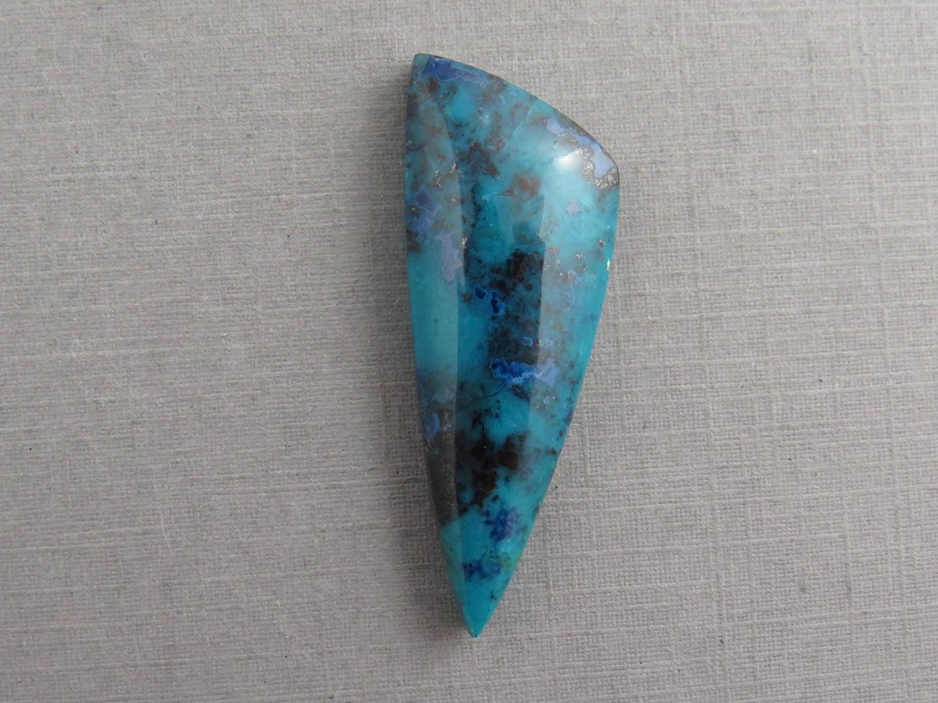 Chrysocolla with Tenorite | Natural Loose Cabochon | P228 - Chrysocolla with Tenorite - GemEnthusiast