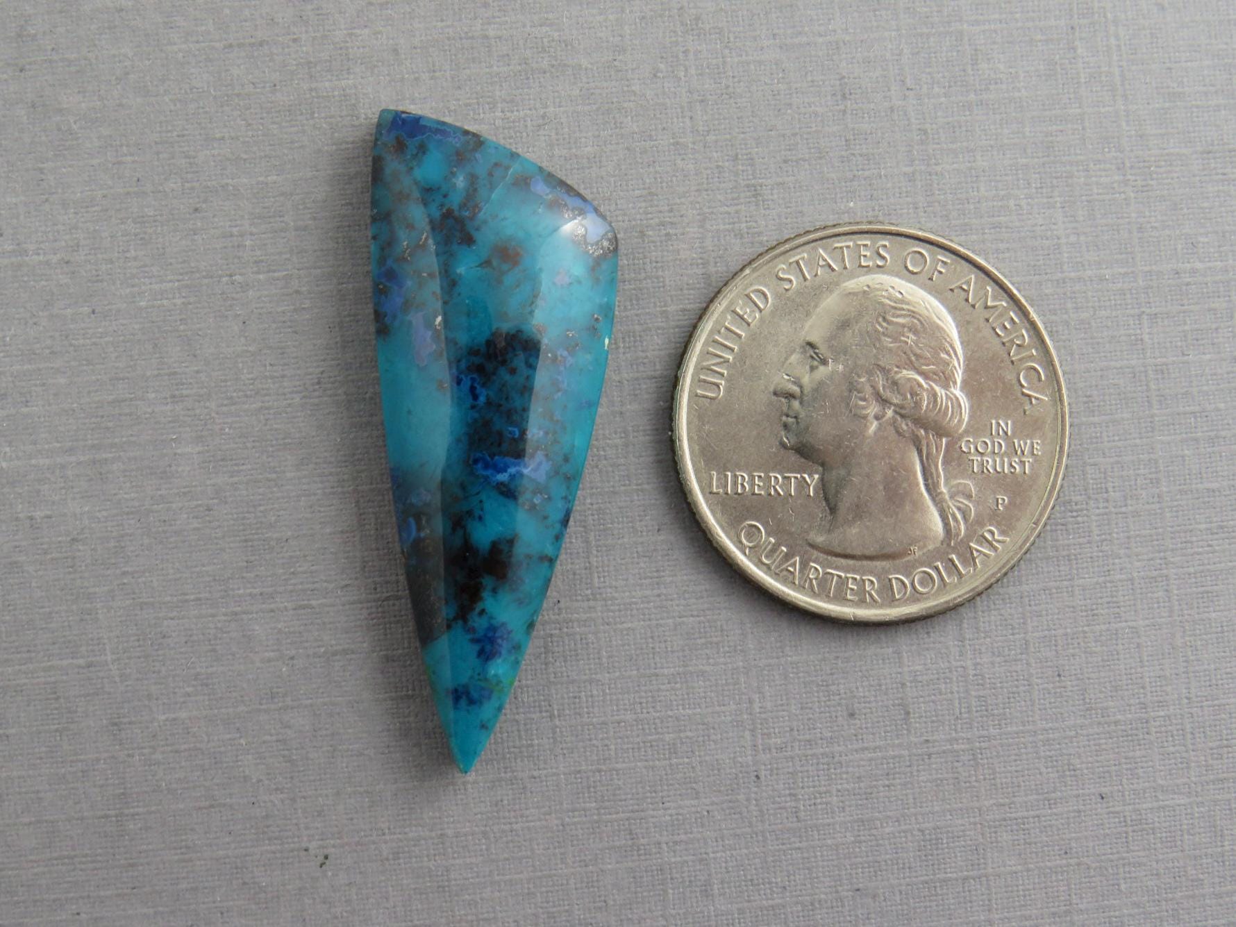 Chrysocolla with Tenorite | Natural Loose Cabochon | P228 - Chrysocolla with Tenorite - GemEnthusiast