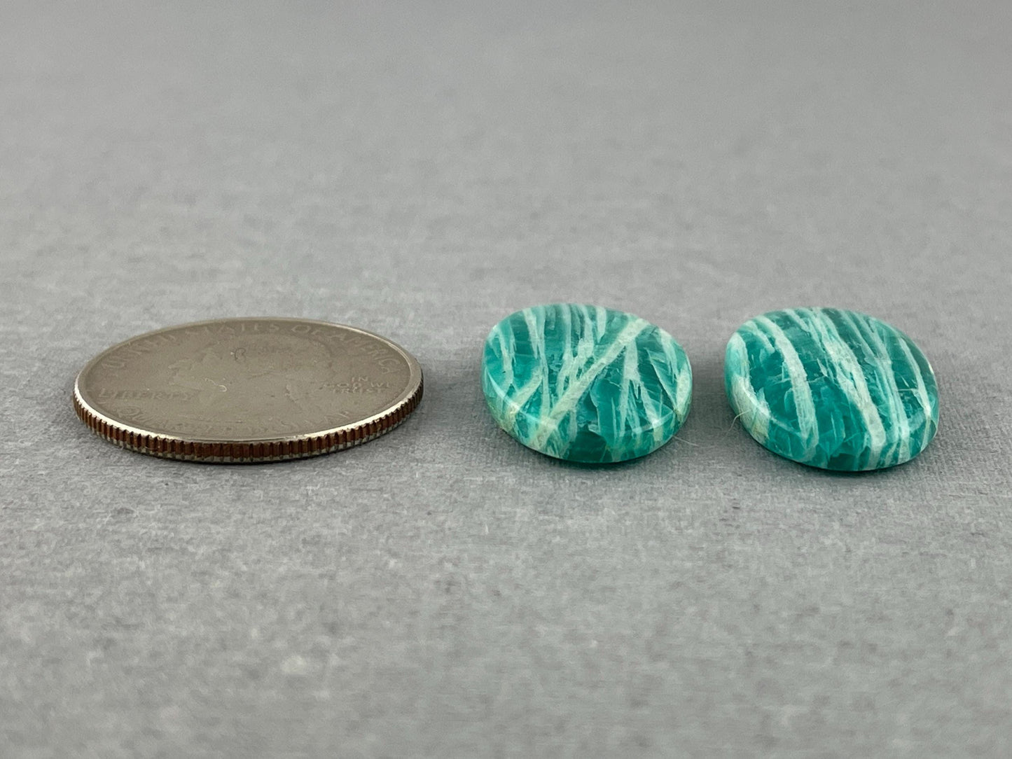 Amazonite Matched Pair Oval Cabochons | Natural Loose Gemstone | AMZ214 - Amazonite - GemEnthusiast