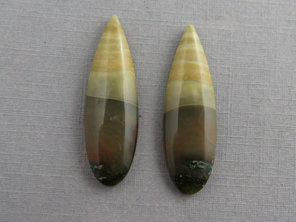 Blue Mountain Jasper Pair | Mined in Oregon USA | 30x10 | JS391 - Blue Mountain Jasper - GemEnthusiast