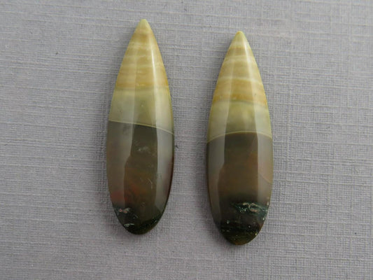 Blue Mountain Jasper Pair | Mined in Oregon USA | 30x10 | JS391 - Blue Mountain Jasper - GemEnthusiast
