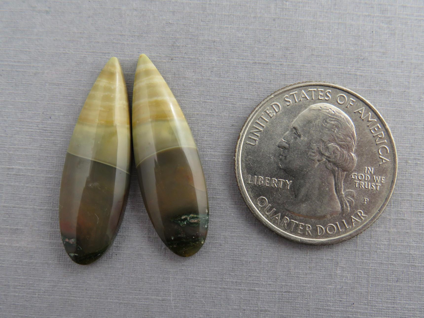 Blue Mountain Jasper Pair | Mined in Oregon USA | 30x10 | JS391 - Blue Mountain Jasper - GemEnthusiast