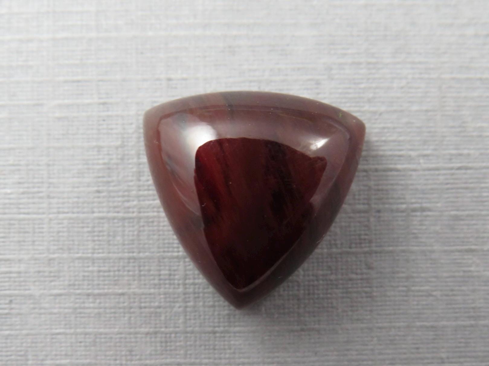 RARE Blood Red Oregon Sunstone | HUGE 15mm Triangle Cabochon | 12+ carats | Natural American Gemstone | OSC336 - Oregon Sunstone - GemEnthusiast